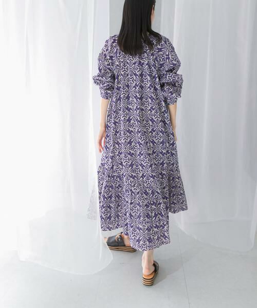 URBAN RESEARCH ROSSO / アーバンリサーチ ロッソ ワンピース | sara mallika　COTTON LUREX RIPPLE PRINT DRESS | 詳細4