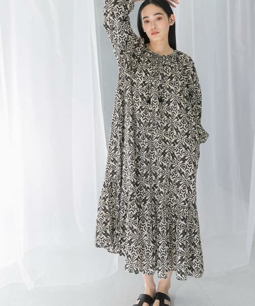 URBAN RESEARCH ROSSO / アーバンリサーチ ロッソ ワンピース | sara mallika　COTTON LUREX RIPPLE PRINT DRESS | 詳細8