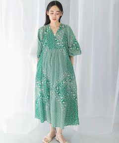 URBAN RESEARCH ROSSO / アーバンリサーチ ロッソ ワンピース | sara mallika　COTTON LUREX SCARF PRINT DRESS