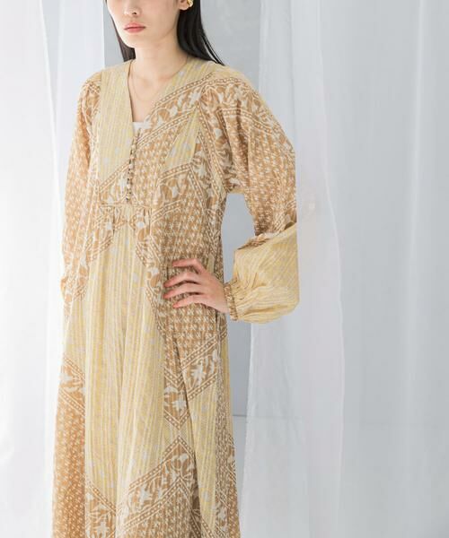 URBAN RESEARCH ROSSO / アーバンリサーチ ロッソ ワンピース | sara mallika　COTTON LUREX SCARF PRINT DRESS | 詳細1