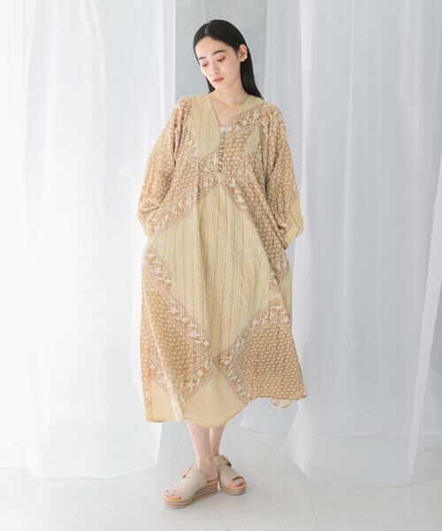URBAN RESEARCH ROSSO / アーバンリサーチ ロッソ ワンピース | sara mallika　COTTON LUREX SCARF PRINT DRESS | 詳細2