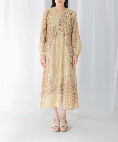 URBAN RESEARCH ROSSO / アーバンリサーチ ロッソ ワンピース | sara mallika　COTTON LUREX SCARF PRINT DRESS | 詳細4