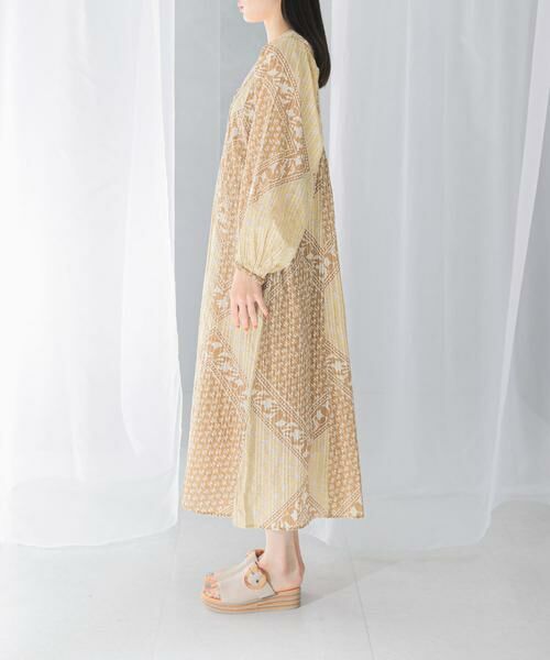 URBAN RESEARCH ROSSO / アーバンリサーチ ロッソ ワンピース | sara mallika　COTTON LUREX SCARF PRINT DRESS | 詳細5