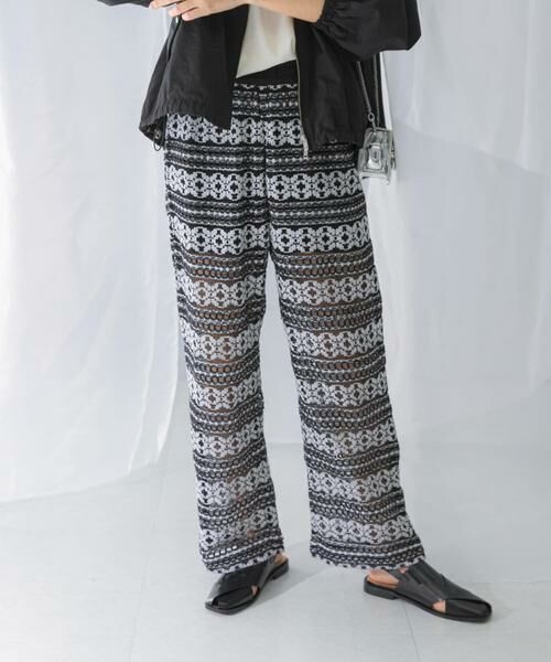 URBAN RESEARCH ROSSO / アーバンリサーチ ロッソ その他パンツ | sara mallika　COTTON BORDER LACE PANTS | 詳細10