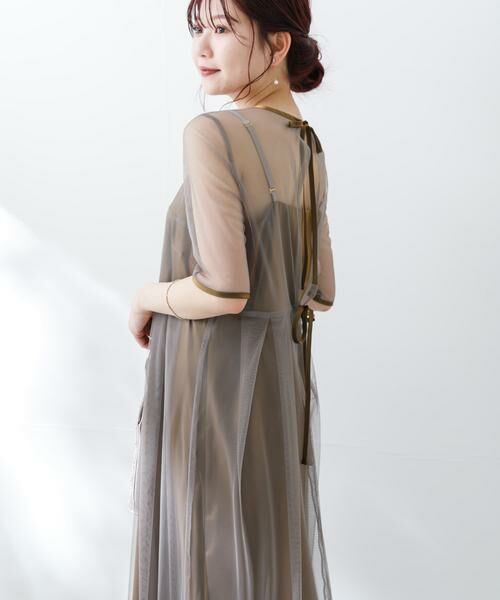 URBAN RESEARCH ROSSO / アーバンリサーチ ロッソ ドレス | kaene　シャンブレーキャミドッキングドレス(lo) | 詳細4