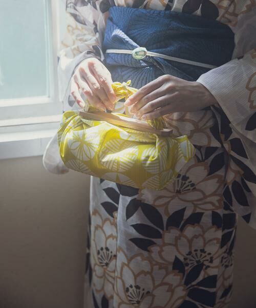 URBAN RESEARCH ROSSO/アーバンリサーチ ロッソ Furoshiki bag 伊砂文様 イエロー - URBAN RESEARCH ROSSO/アーバンリサーチ ロッソ Furoshiki bag 伊砂文様 イエロー -