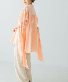 yori オレンジ✖️白のストライプ ペプラム半袖トップス セットアイテム・2way】ペプラムキャミ＆TシャツSET（トップス＋