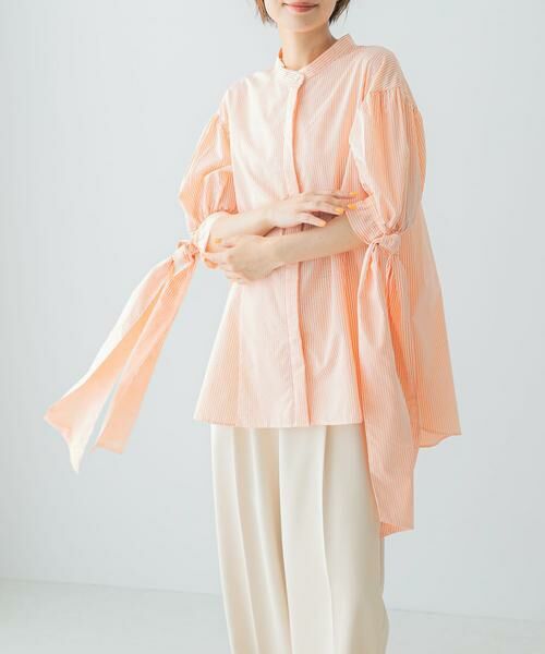 URBAN RESEARCH ROSSO / アーバンリサーチ ロッソ シャツ・ブラウス | Mewl　ストライプBIGリボンシャツ | 詳細1