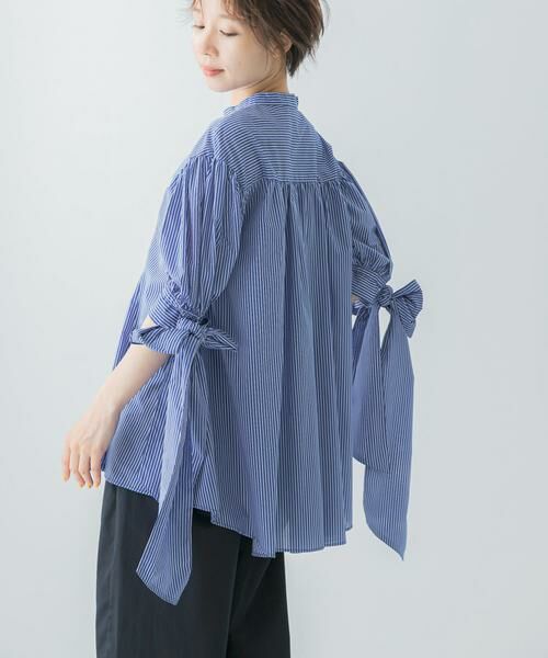 URBAN RESEARCH ROSSO / アーバンリサーチ ロッソ シャツ・ブラウス | Mewl　ストライプBIGリボンシャツ | 詳細6