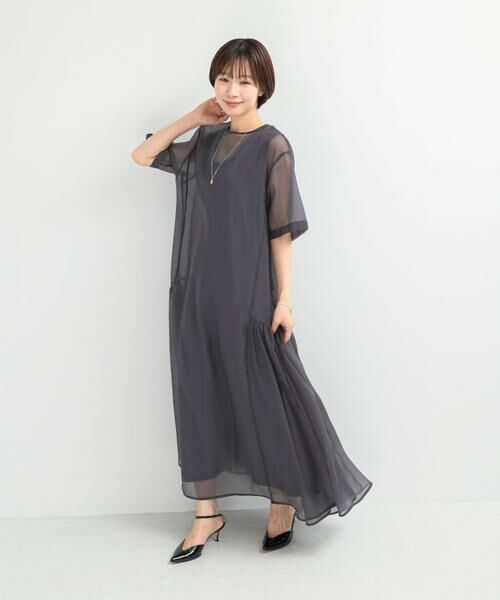 URBAN RESEARCH ROSSO / アーバンリサーチ ロッソ ワンピース | ELENDEEK　SHEER LAYERED CUT ONE-PIECE | 詳細1