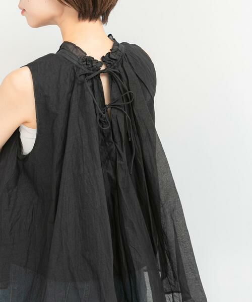 URBAN RESEARCH ROSSO / アーバンリサーチ ロッソ シャツ・ブラウス | MARILYN MOON　sheer cotton gather blouse | 詳細1