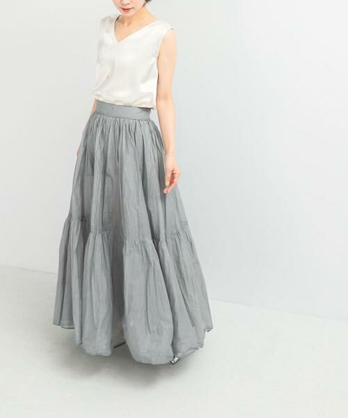 URBAN RESEARCH ROSSO / アーバンリサーチ ロッソ スカート | MARILYN MOON　sheer cotton gather skirt | 詳細10