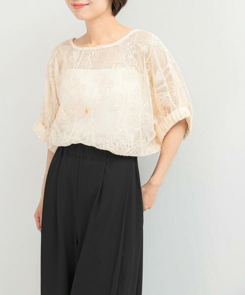 URBAN RESEARCH ROSSO / アーバンリサーチ ロッソ シャツ・ブラウス | TORRAZZO DONNA　Botanical pattern spangle blouse | 詳細1