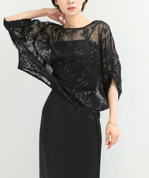 URBAN RESEARCH ROSSO/アーバンリサーチ ロッソ TORRAZZO DONNA Botanical pattern spangle blouse ブラック FREE URBAN RESEARCH ROSSO/アーバンリサーチ ロッソ TORRAZZO DONNA Botanical pattern spangle blouse ブラック FREE