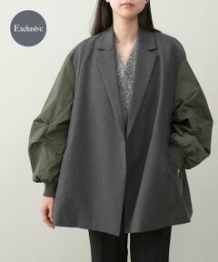 ★マリ★アーバンリサーチRossoグレー ロングコート ベルト付き ベルト付き襟2Wayモッサニットロングコート[fo1626
