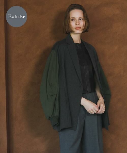 URBAN RESEARCH ROSSO/アーバンリサーチ ロッソ 『別注』CHIGNON×ROSSO 袖ドッキングフォルムジャケット チャコールグレー FREE