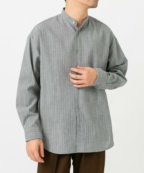 URBAN RESEARCH ROSSO / アーバンリサーチ ロッソ シャツ・ブラウス | ストライプバンドカラーリラックスシャツ | 詳細1