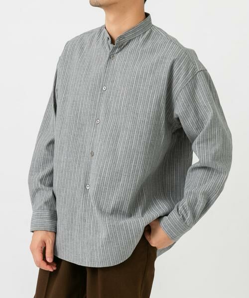 URBAN RESEARCH ROSSO / アーバンリサーチ ロッソ シャツ・ブラウス | ストライプバンドカラーリラックスシャツ | 詳細2