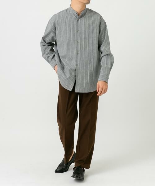 URBAN RESEARCH ROSSO / アーバンリサーチ ロッソ シャツ・ブラウス | ストライプバンドカラーリラックスシャツ | 詳細4