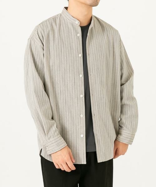 URBAN RESEARCH ROSSO / アーバンリサーチ ロッソ シャツ・ブラウス | ストライプバンドカラーリラックスシャツ | 詳細13