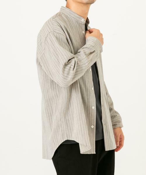 URBAN RESEARCH ROSSO / アーバンリサーチ ロッソ シャツ・ブラウス | ストライプバンドカラーリラックスシャツ | 詳細14