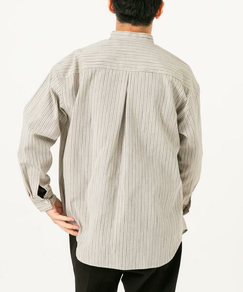 URBAN RESEARCH ROSSO / アーバンリサーチ ロッソ シャツ・ブラウス | ストライプバンドカラーリラックスシャツ | 詳細15