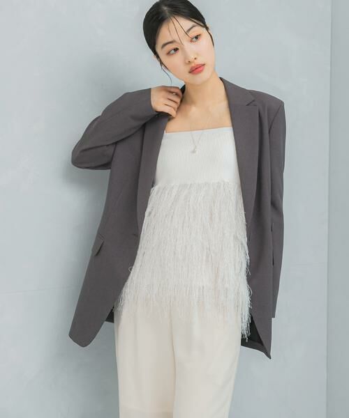 URBAN RESEARCH ROSSO / アーバンリサーチ ロッソ ニット・セーター | フェザーフリンジニットビスチェ | 詳細1