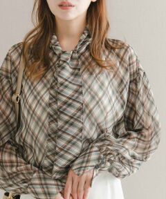 URBAN RESEARCH ROSSO / アーバンリサーチ ロッソ シャツ・ブラウス | チェックボウタイボリュームブラウス