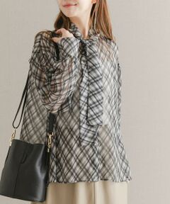 URBAN RESEARCH ROSSO / アーバンリサーチ ロッソ シャツ・ブラウス | チェックボウタイボリュームブラウス