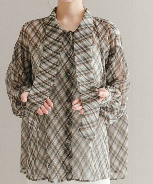 URBAN RESEARCH ROSSO / アーバンリサーチ ロッソ シャツ・ブラウス | チェックボウタイボリュームブラウス | 詳細10