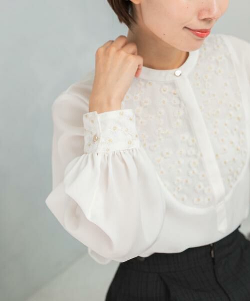 URBAN RESEARCH ROSSO / アーバンリサーチ ロッソ シャツ・ブラウス | ウォッシャブルフラワー刺繍レースブラウス | 詳細3