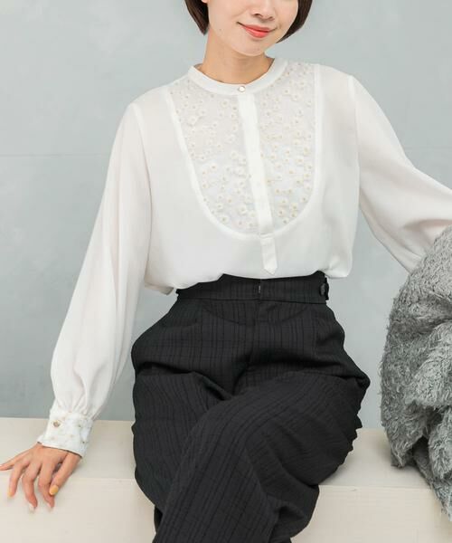 URBAN RESEARCH ROSSO / アーバンリサーチ ロッソ シャツ・ブラウス | ウォッシャブルフラワー刺繍レースブラウス | 詳細5