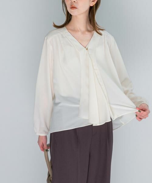 URBAN RESEARCH ROSSO / アーバンリサーチ ロッソ シャツ・ブラウス | ウォッシャブルVネックフレアブラウス | 詳細4