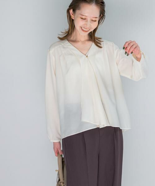 URBAN RESEARCH ROSSO / アーバンリサーチ ロッソ シャツ・ブラウス | ウォッシャブルVネックフレアブラウス | 詳細5