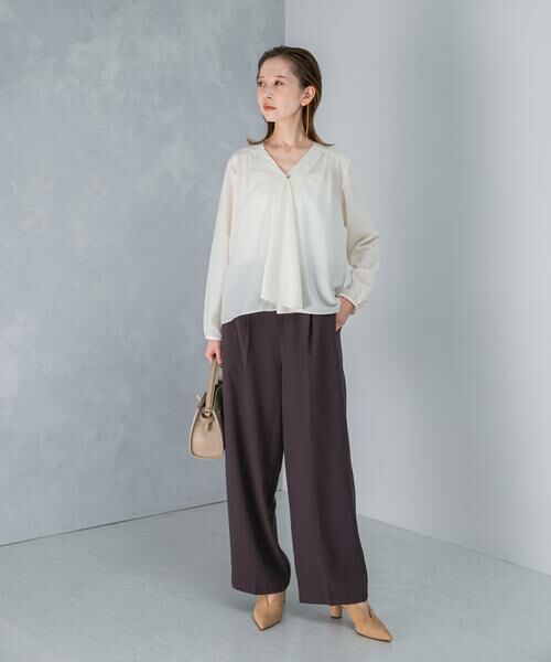 URBAN RESEARCH ROSSO / アーバンリサーチ ロッソ シャツ・ブラウス | ウォッシャブルVネックフレアブラウス | 詳細7