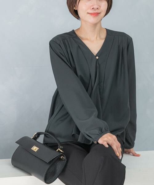 URBAN RESEARCH ROSSO / アーバンリサーチ ロッソ シャツ・ブラウス | ウォッシャブルVネックフレアブラウス | 詳細12