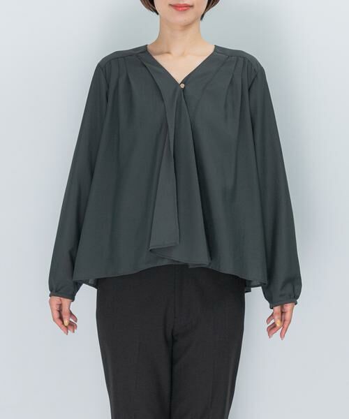 URBAN RESEARCH ROSSO / アーバンリサーチ ロッソ シャツ・ブラウス | ウォッシャブルVネックフレアブラウス | 詳細15