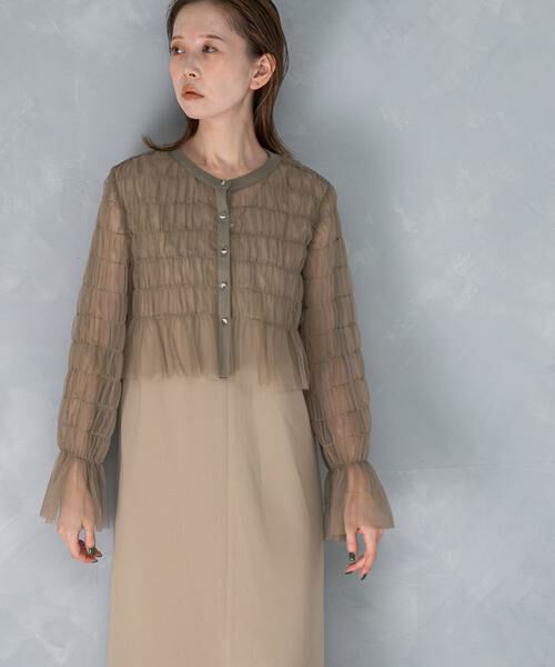 URBAN RESEARCH ROSSO / アーバンリサーチ ロッソ ワンピース | チュールカーディガン×レイヤードワンピース | 詳細6