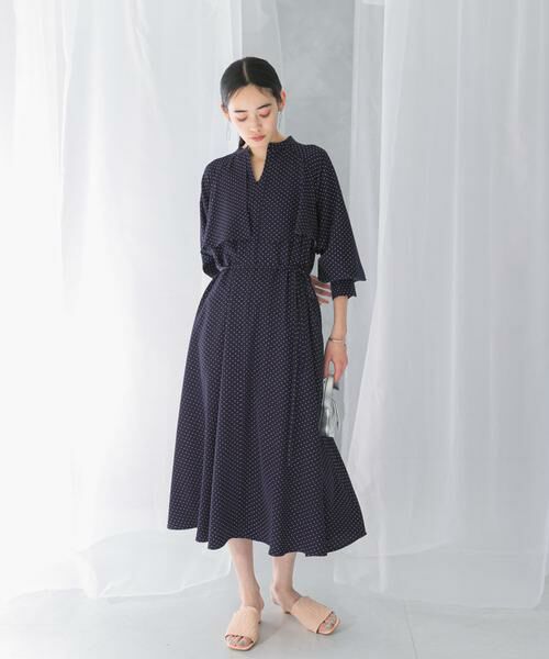 URBAN RESEARCH ROSSO / アーバンリサーチ ロッソ ワンピース | 『WEB限定』ドットプリントケープワンピース | 詳細7