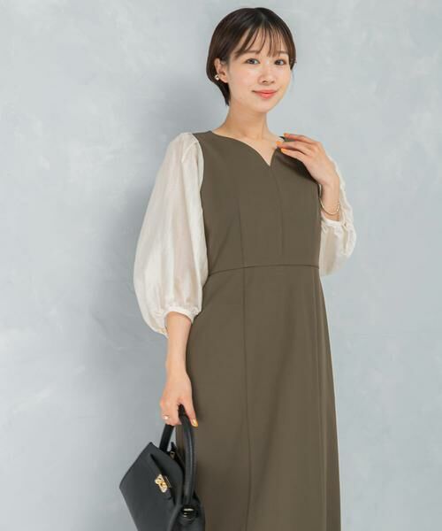 URBAN RESEARCH ROSSO / アーバンリサーチ ロッソ ワンピース | ドッキングスリーブVネックワンピース | 詳細1