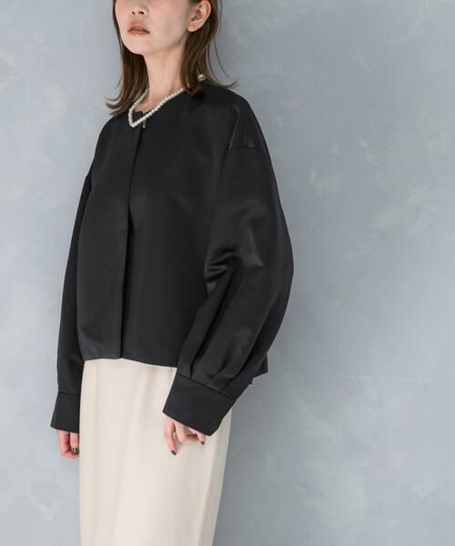 URBAN RESEARCH ROSSO / アーバンリサーチ ロッソ ブルゾン | マットサテンノーカラーブルゾン | 詳細3