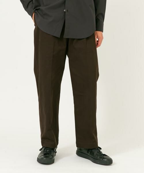 URBAN RESEARCH ROSSO / アーバンリサーチ ロッソ その他パンツ | 『XLサイズあり』ストレッチモールスキン1タックワイドスラックス | 詳細1