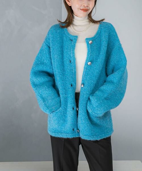 URBAN RESEARCH ROSSO / アーバンリサーチ ロッソ その他アウター | 『WEB/一部店舗限定』ウール混ブークレニットジャケット | 詳細1