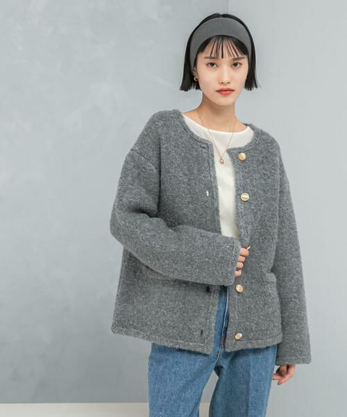 URBAN RESEARCH ROSSO / アーバンリサーチ ロッソ その他アウター | 『WEB/一部店舗限定』ウール混ブークレニットジャケット | 詳細21