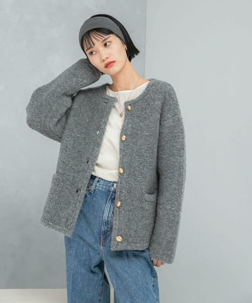URBAN RESEARCH ROSSO / アーバンリサーチ ロッソ その他アウター | 『WEB/一部店舗限定』ウール混ブークレニットジャケット | 詳細22