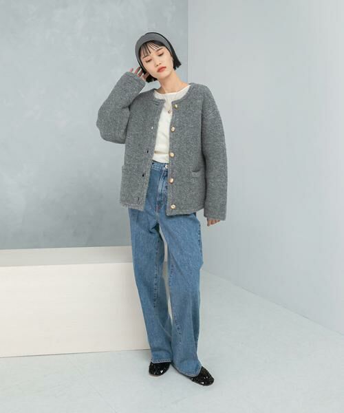 URBAN RESEARCH ROSSO / アーバンリサーチ ロッソ その他アウター | 『WEB/一部店舗限定』ウール混ブークレニットジャケット | 詳細24