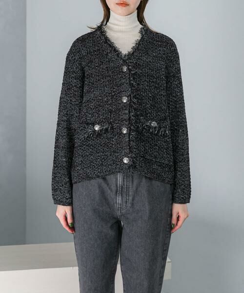 URBAN RESEARCH ROSSO / アーバンリサーチ ロッソ カーディガン・ボレロ | ツイードVネックカーディガン | 詳細12