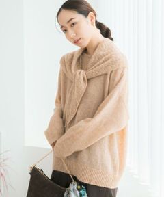 URBAN RESEARCH ROSSO / アーバンリサーチ ロッソ ニット・セーター | F by ROSSO　ヘアリーニットプルオーバー+ニットスカーフ