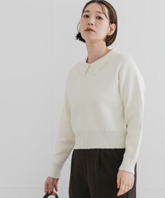 URBAN RESEARCH ROSSO / アーバンリサーチ ロッソ ニット・セーター | F by ROSSO　コットンカシミヤ衿パールニット