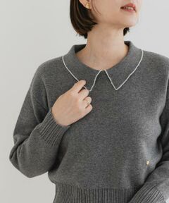 URBAN RESEARCH ROSSO / アーバンリサーチ ロッソ ニット・セーター | F by ROSSO　コットンカシミヤ衿パールニット